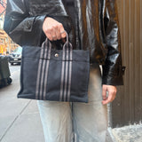 Hermes Black Fourre Tout Canvas Tote