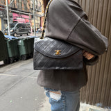 Chanel Vintage Black Quilted Diana Shoulder Bag 1986-1988