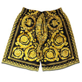 Versace Barocco Print Silk Shorts