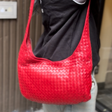 Bottega Veneta Vintage Red Intrecciato Hobo Bag