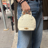 Versace Vintage Mini Osctrich Leather Top Handle Bag