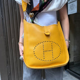 Hermes Evelyne Taurillon Clemence Leather Shoulder Bag