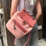 Chanel Paris-Salzburg Pink Shearling Mountain Backpack 2015