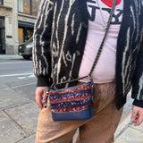 Chanel Gabrielle Small Sequin Hobo Bag Navy 2018