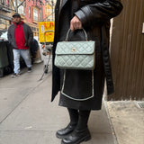 Chanel CC Trendy Blue Leather Flap Top Handle Bag