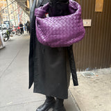 Bottega Veneta Purple Nappa Intrecciato Leather Jodie Hobo