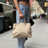Fendi Zucchino Canvas Tote Beige