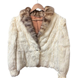 Vintage Cream/Brown Rabbit Fur Coat