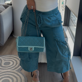 Chanel CC Two-Toned Blue Leather Flap Bag 2014