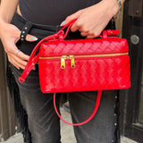 Bottega Veneta Red Intrecciato Leather Crossbody Bag