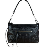 Balenciaga Le City Moto Black Leather Shoulder Pochette