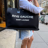 Saint Laurent Black Rive Gauch Medium Tote