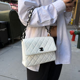 Chanel White Quilted Leather My Everything Flap Bag '98