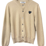 COMME de Garcons Play Wool Button Up Cardigan Beige