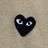 COMME de Garcons Play Wool Button Up Cardigan Beige