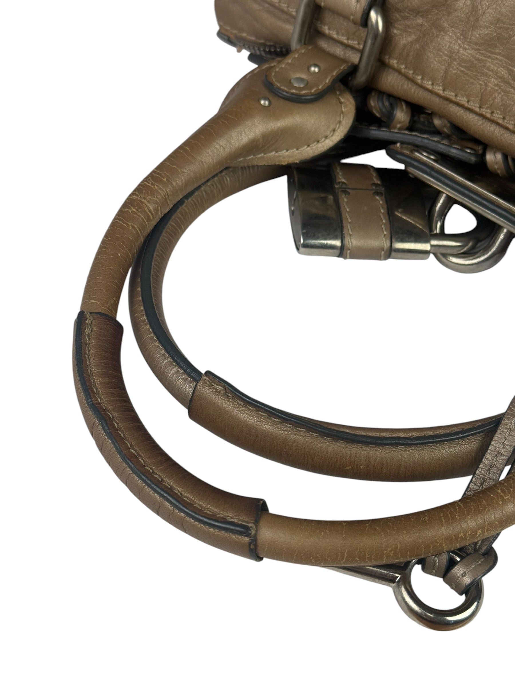 Chloe Bronze Leather Paddington Shoulder Bag