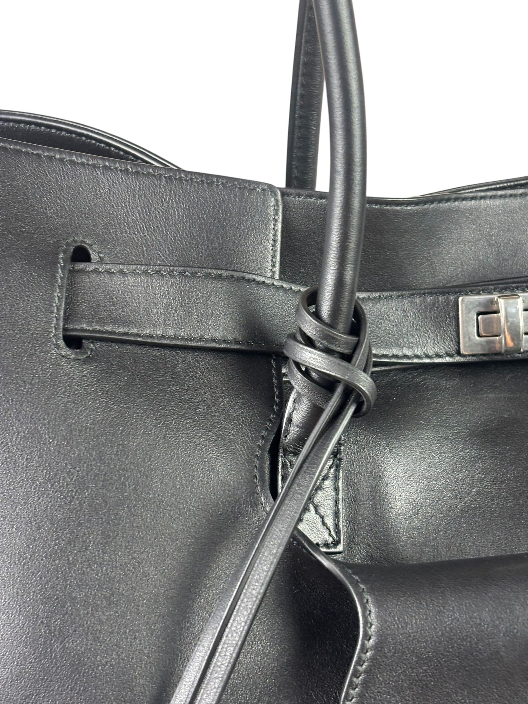 Balenciaga Black Leather Bel Air Carry Carry All Large Tote