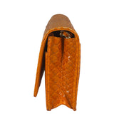 Chanel Orange Pythonskin Flap Wallet On Chain 2013