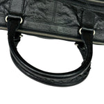 Balenciaga Black Leather Moto Bridge Zip Overnight Tote