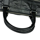 Balenciaga Black Leather Moto Bridge Zip Overnight Tote