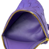 Bottega Veneta Purple Leather Nano Pyramid Pouch