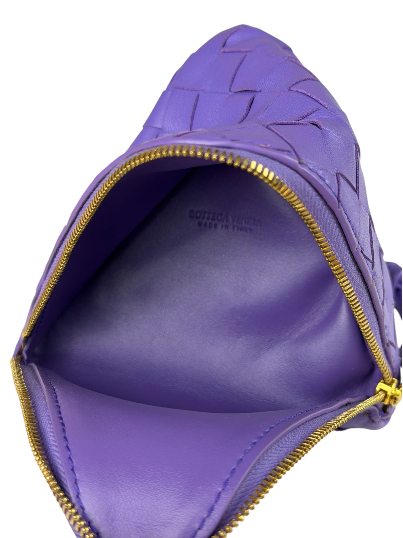 Bottega Veneta Purple Leather Nano Pyramid Pouch