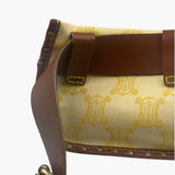 Celine Yellow/Brown Leather Trim Macadam Belt Bag