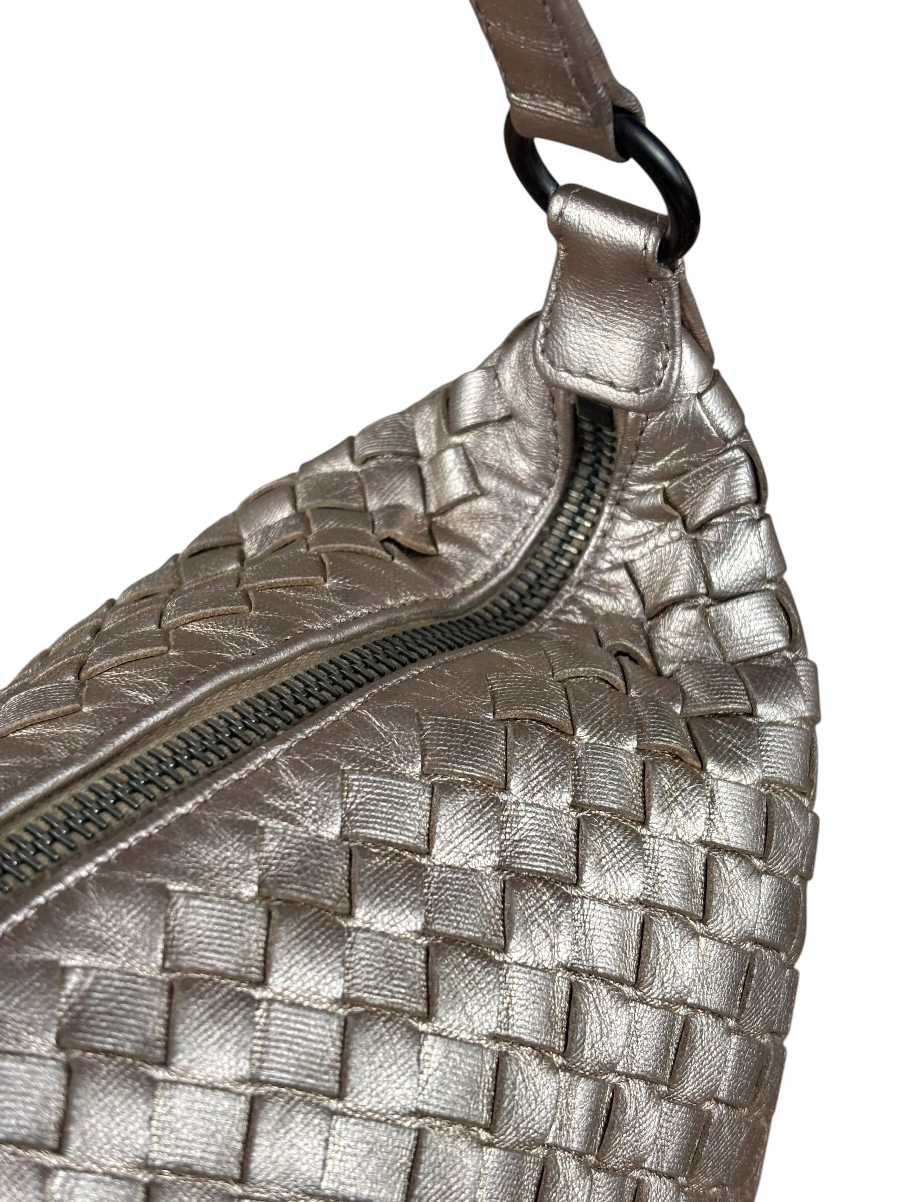 Bottega Veneta Metallic Intrecciato Ciambrino Shoulder Bag
