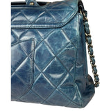 Chanel Blue Quilted Calfskin Large Convertible Boy Two-Way Bag 2012