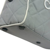 Chanel Grey Quilted Leather Trim Bowling Bag 2000