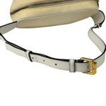 Versace Pastel Yellow Leather Logo Print Belt Bag