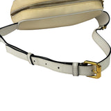 Versace Pastel Yellow Leather Logo Print Belt Bag