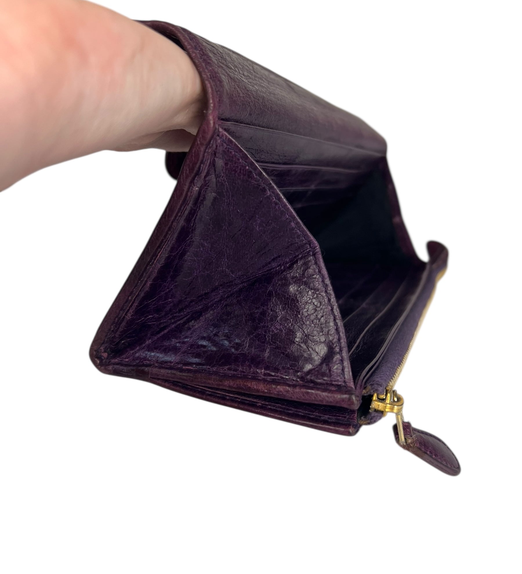 Balenciaga Purple Moto Flap Wallet