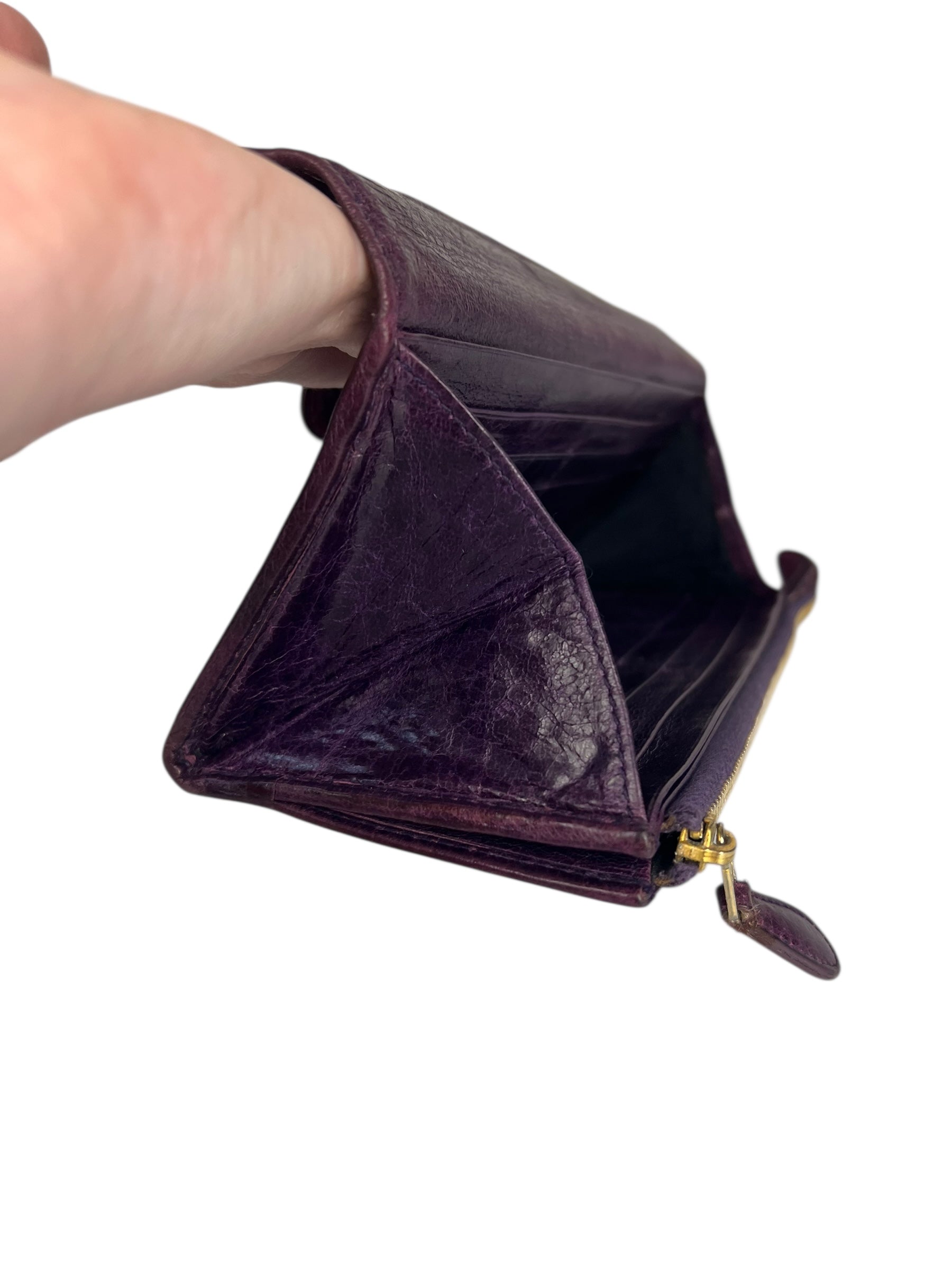 Balenciaga Purple Moto Flap Wallet