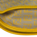 Fendi Yellow Leather Trim Zucca Crossbody Bag