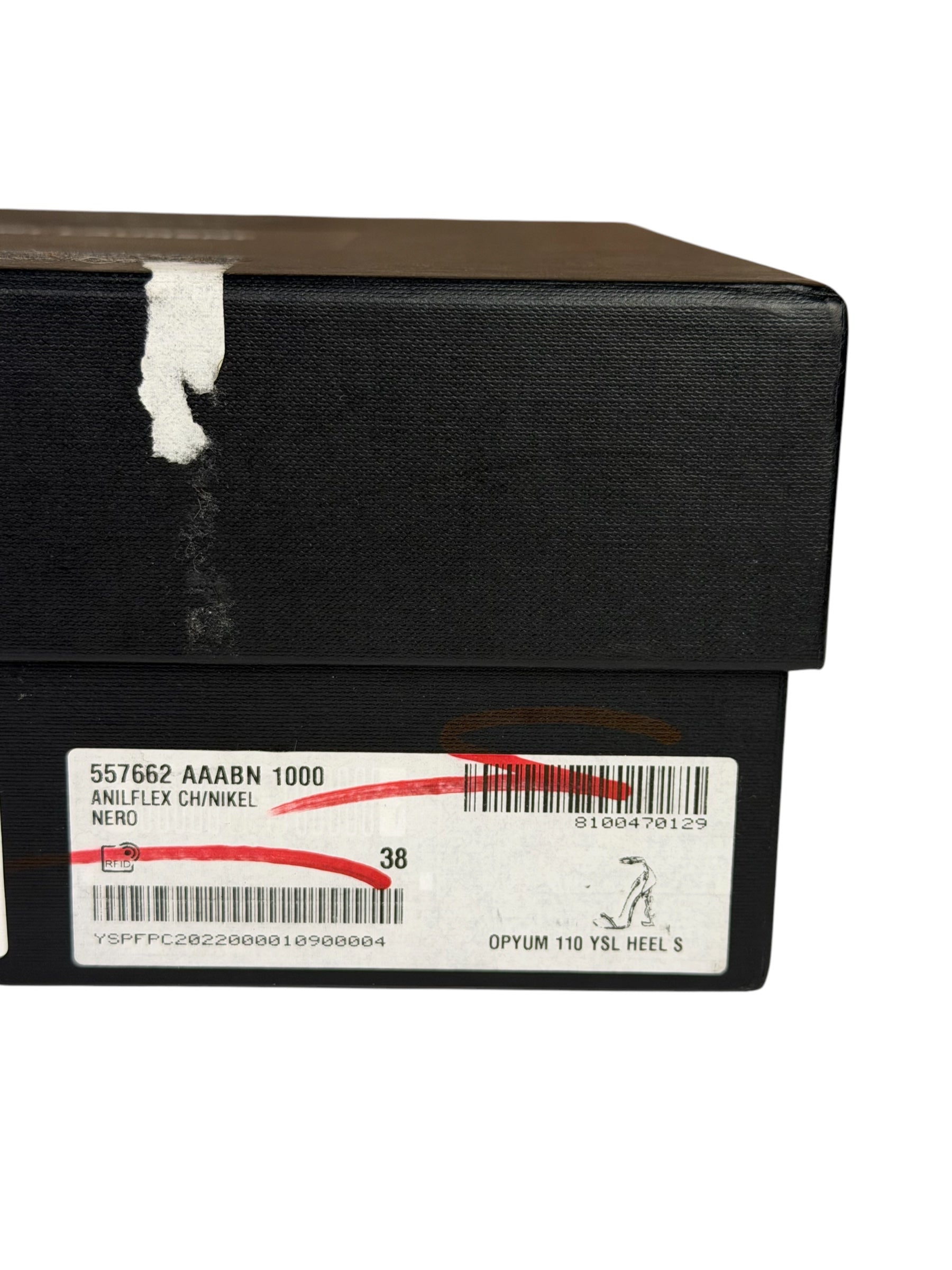 YSL Black Opyum YSL Logo Heels