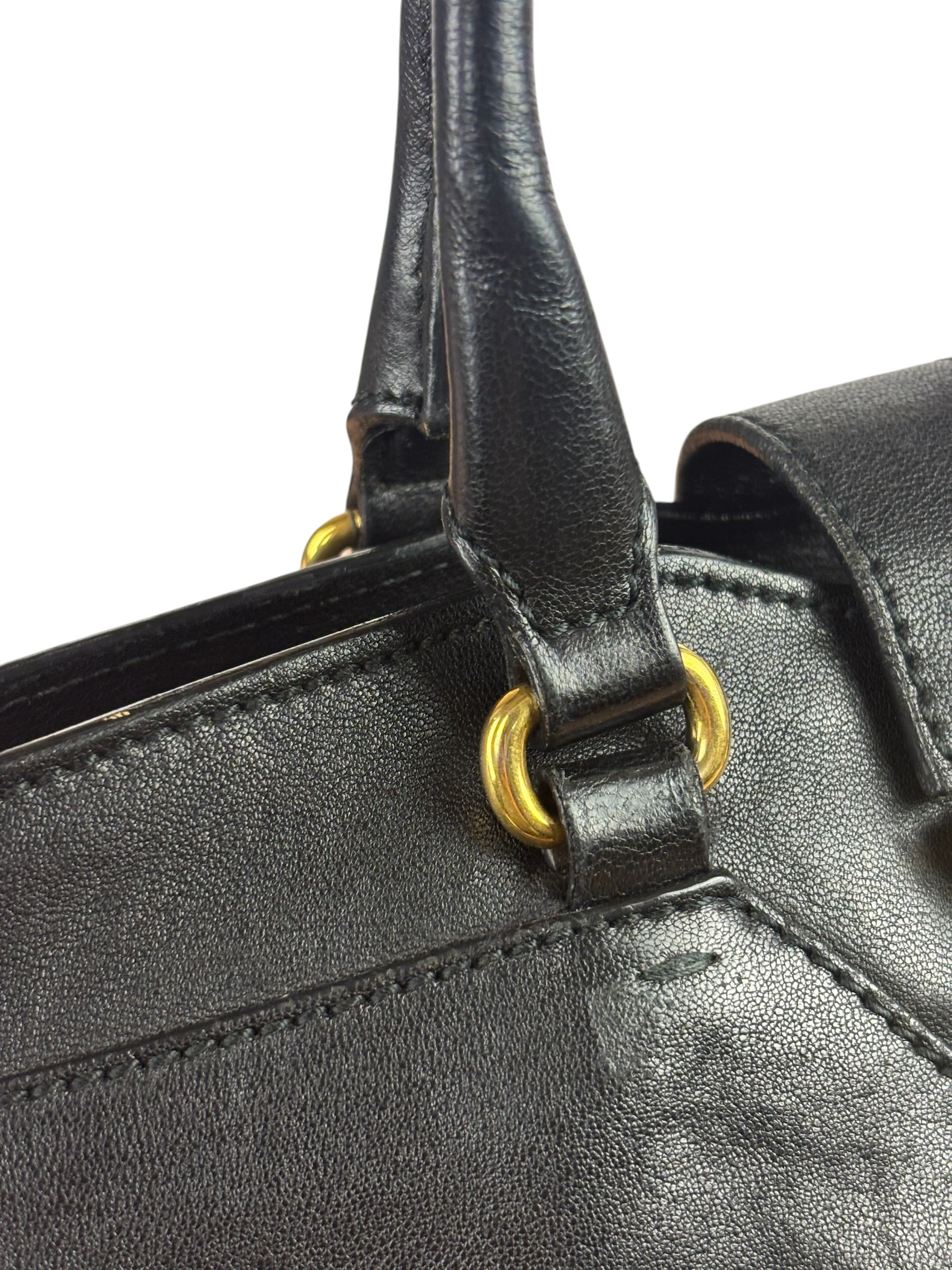 YSL Black Leather Cabas Chyc 2Way