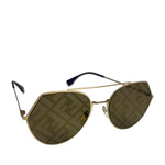 Fendi Gold-Toned Eyeline Aviator Sunglasses FF0494/S