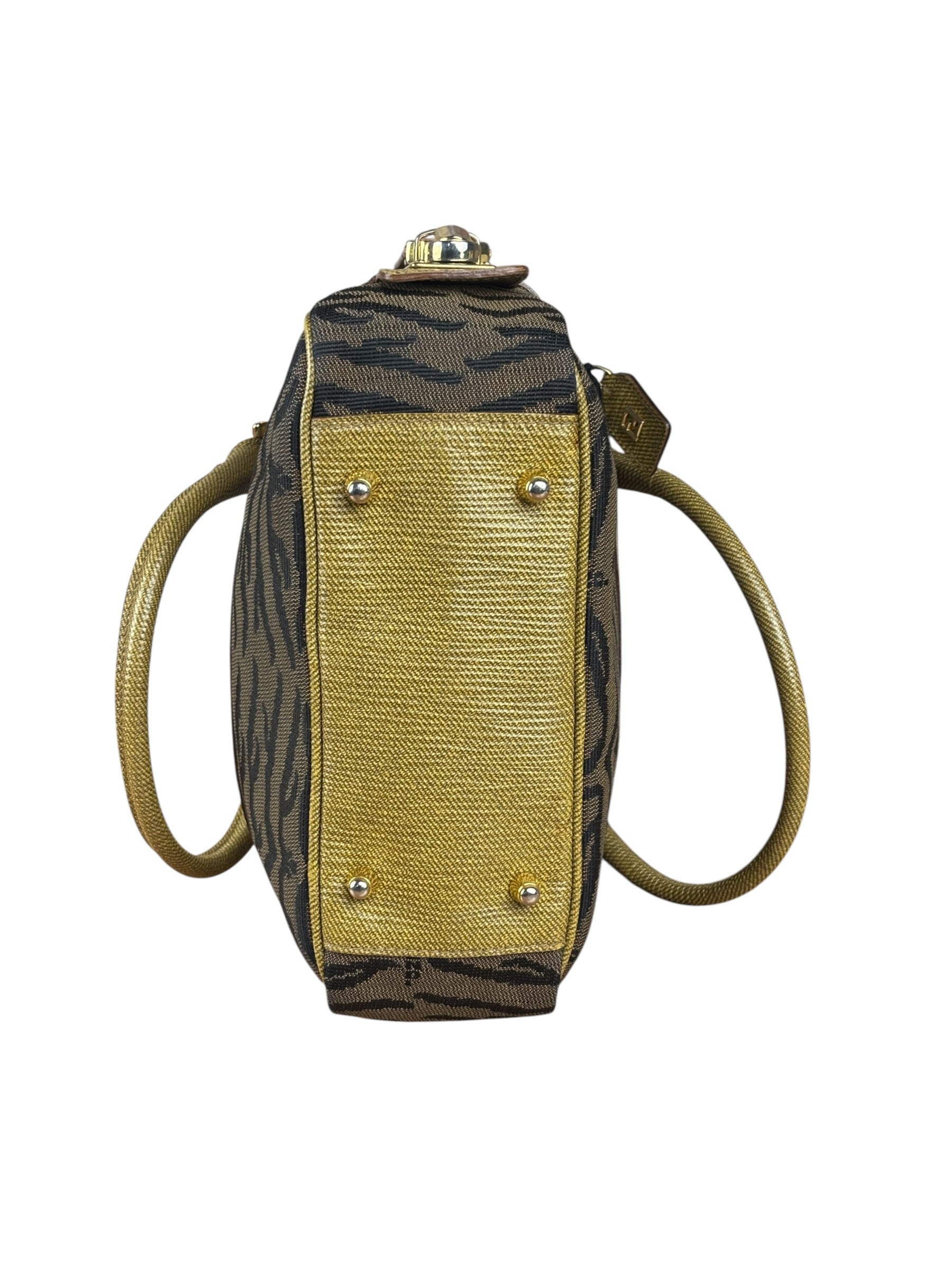 Fendi Vintage Tiger Print Mini Bowler Bag
