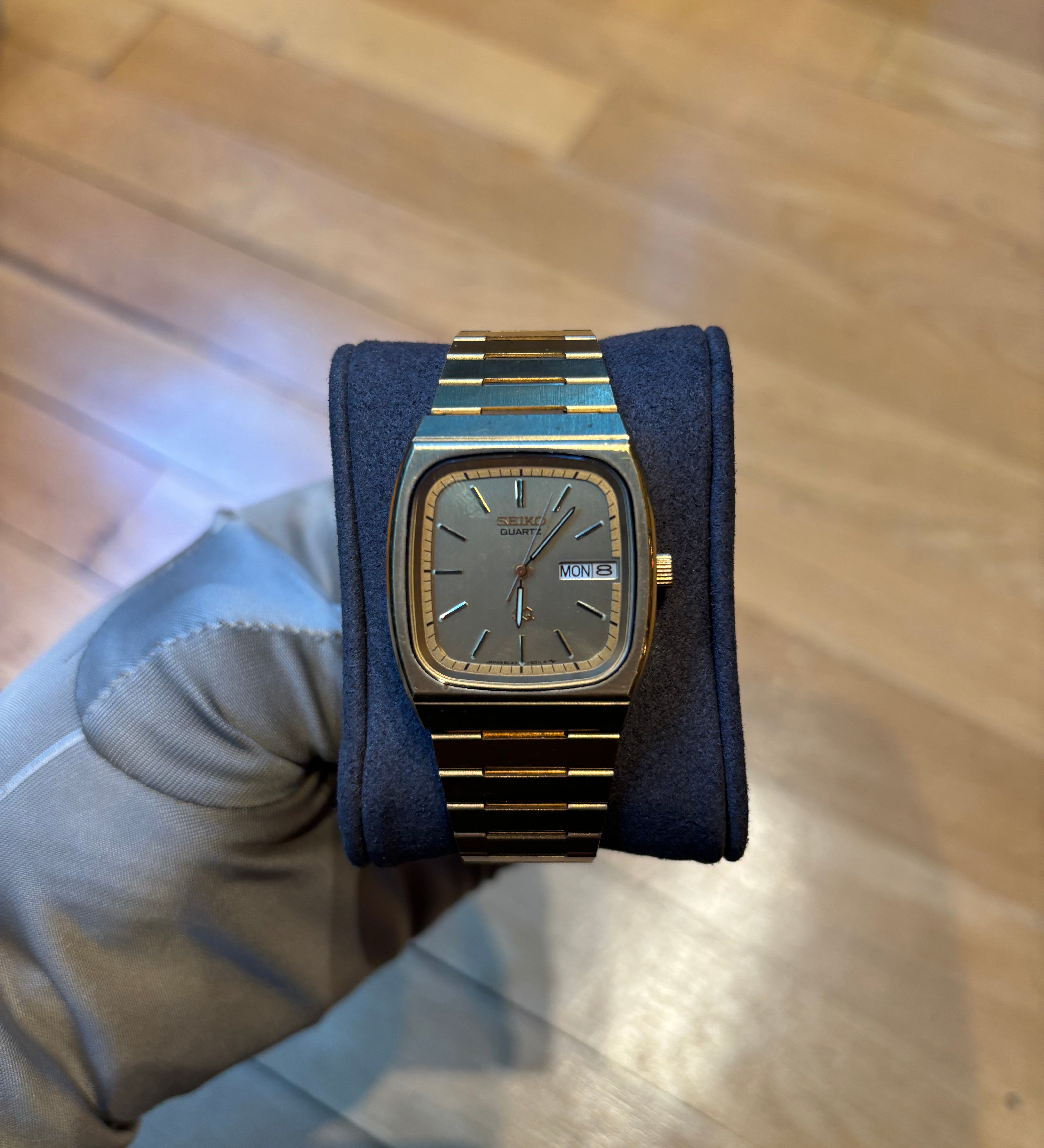 Seiko Day-Date Champagne Stick Dial Gold Plated