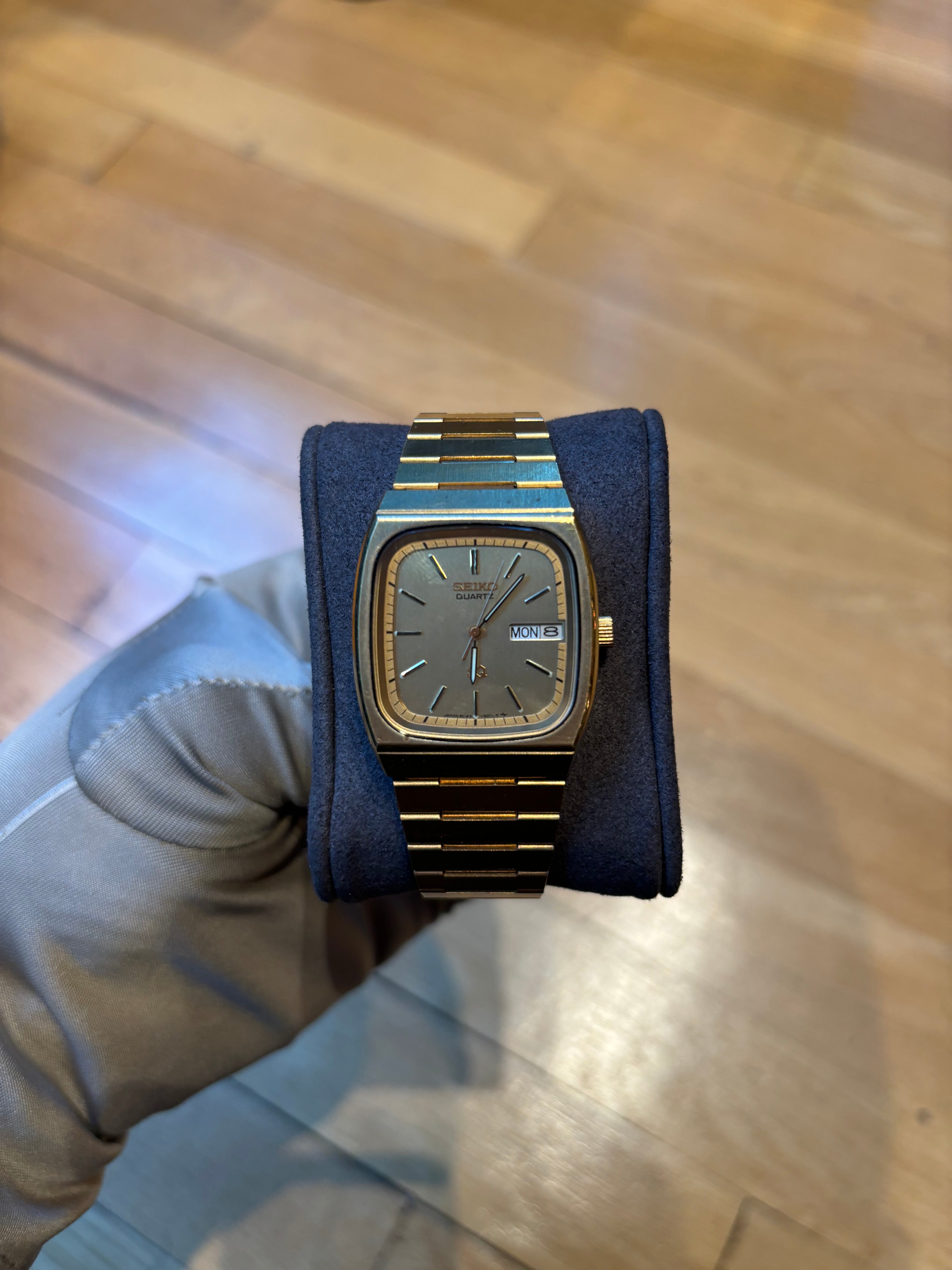 Seiko Day-Date Champagne Stick Dial Gold Plated