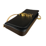 Fendi Fendigraphy Black Leather Wallet on Chain