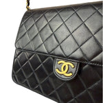 Chanel Balck Quilted Lambskin Square Flap 1991