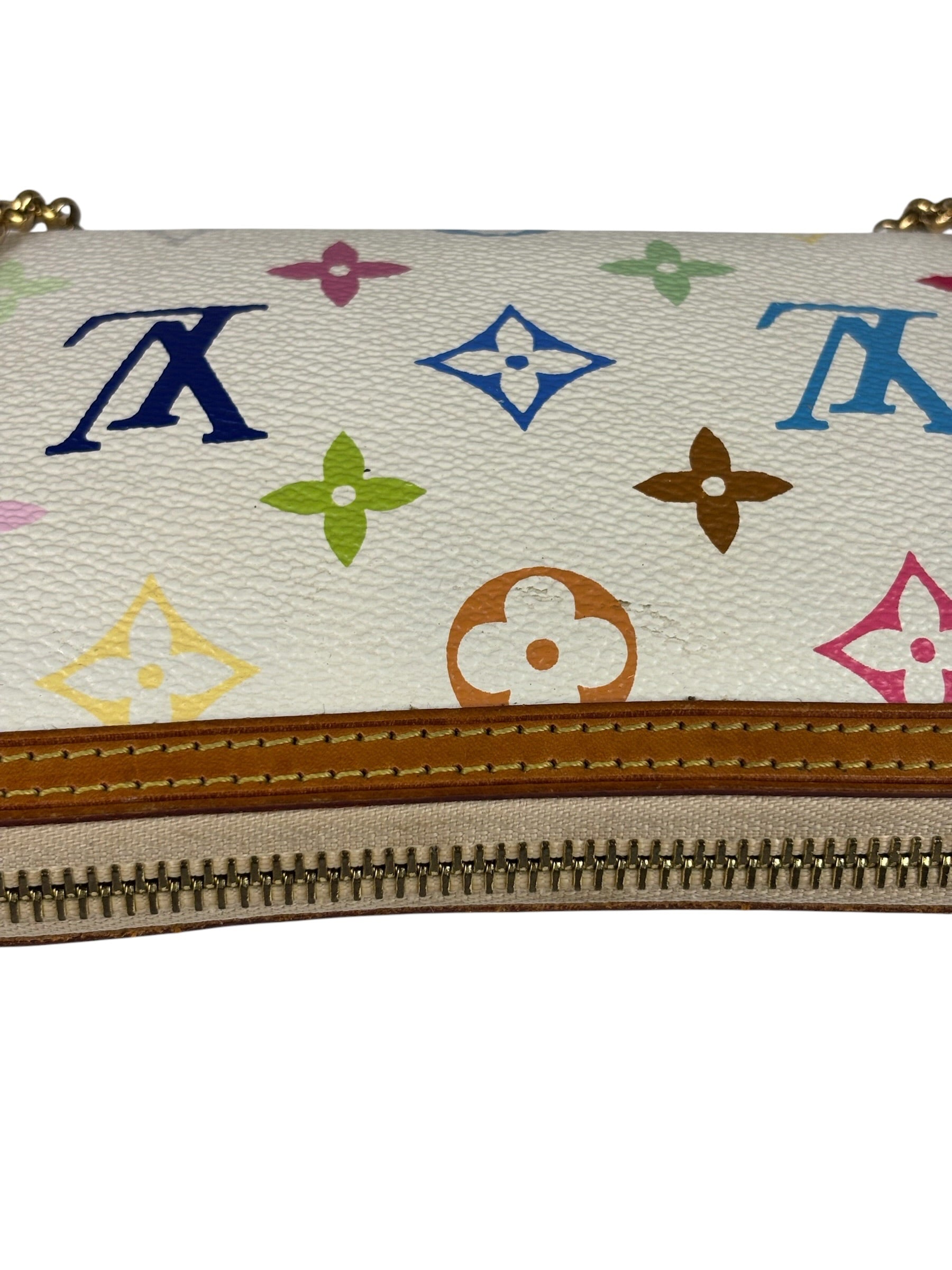 Louis Vuitton White Leather Milla Pochette MM