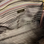 Prada Vintage Jacquard Logo Tote Brown