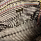 Prada Vintage Jacquard Logo Tote Brown