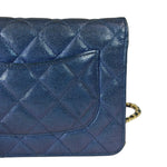 Chanel Peal Blue Caviar Quilted Leather Iridescent Wallet On Chain 2019