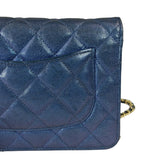 Chanel Peal Blue Caviar Quilted Leather Iridescent Wallet On Chain 2019