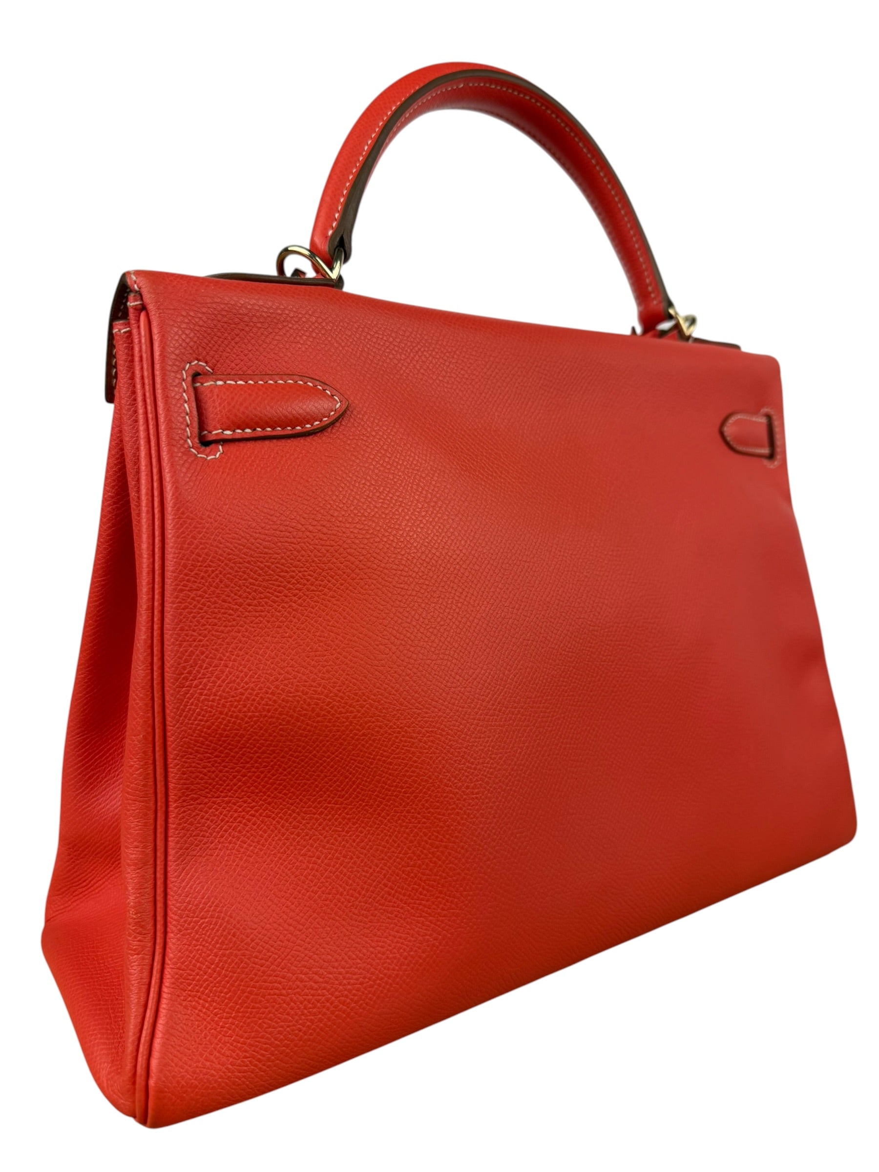 Hermes Coral-Red Epson Casaque Togo Kelly 32