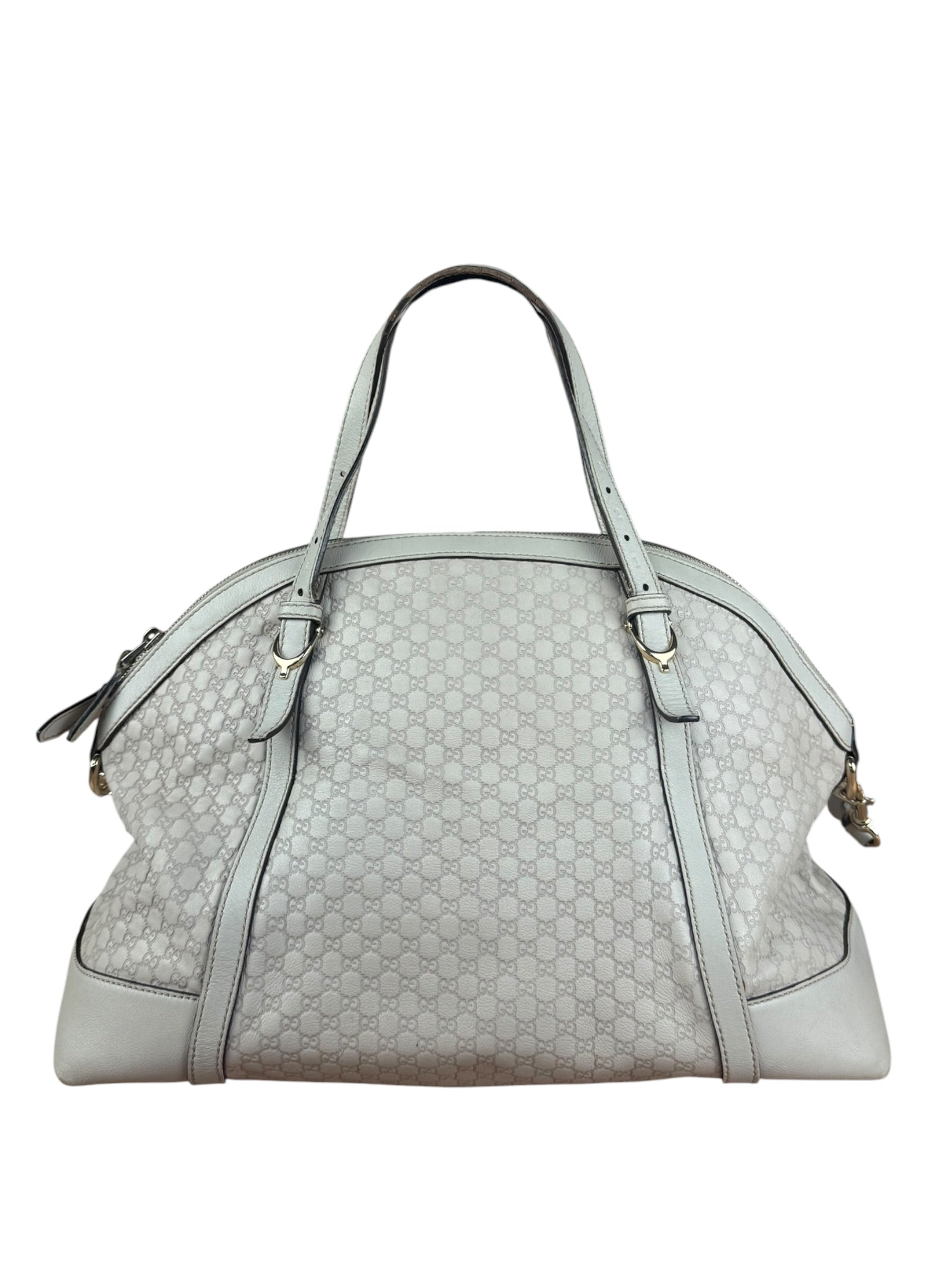 Gucci Vintage Beige Leather GG 2Way Bag